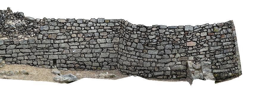 Modelo en 3 D das murallas da Rocha Forte / http://geomati-k.com