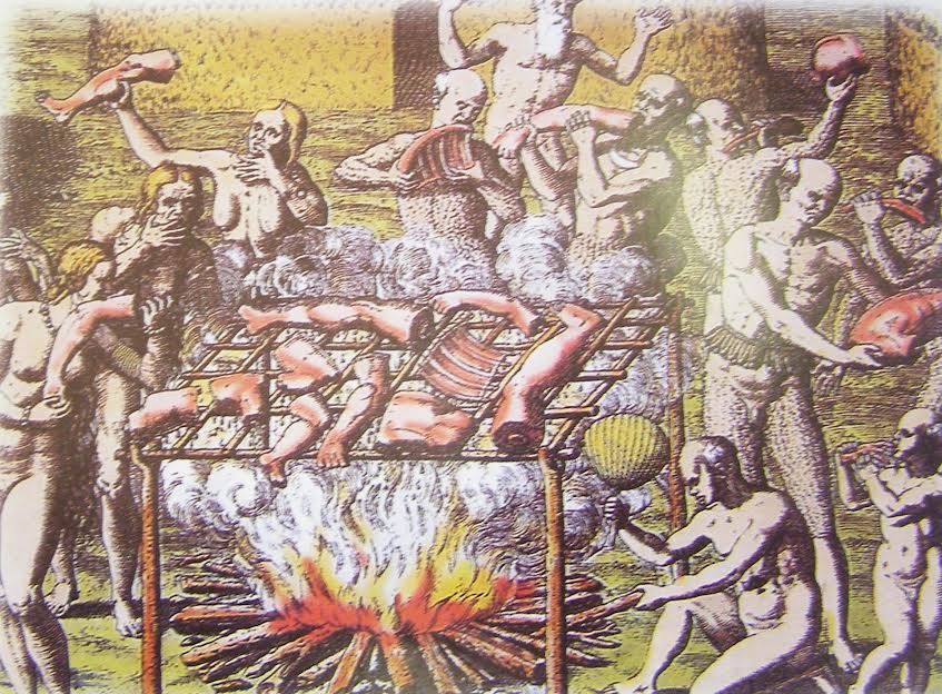 Algunhas tribus amazónicas practicaban o canibalismo e puñan os corpos en grellas artesanais