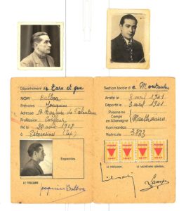 Documentos de deportado de Joaquín Balboa, republicano internado no campo de concentración nazi de Mauthausen