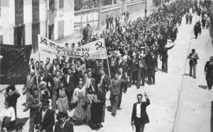 Manifestación en maio de 1936 en Monforte de Lemos / https://sober1936.wordpress.com