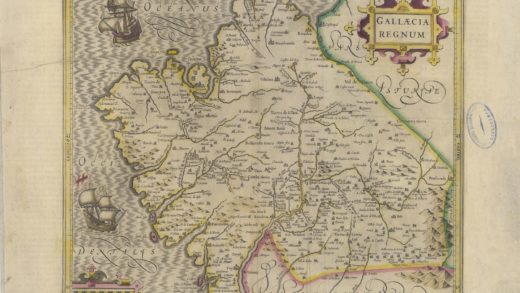 Mapa antigo de Galicia con topónimos