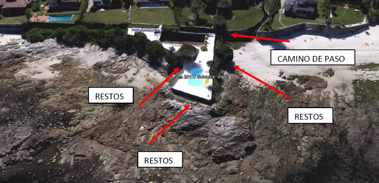 Distribución dos restos atopados en Punta Sobreira da antiga factoría de salgadura romana / Duvi
