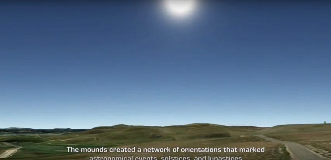 Imaxe do vídeo do CSIC sobre a orientación espacial e temporal das necrópoles megalíticias do Barbanza