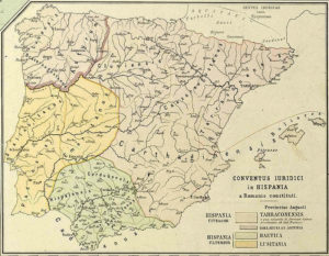 Mapa dos conventi iuridici de Hispania. 1893. H. Kiepert. 